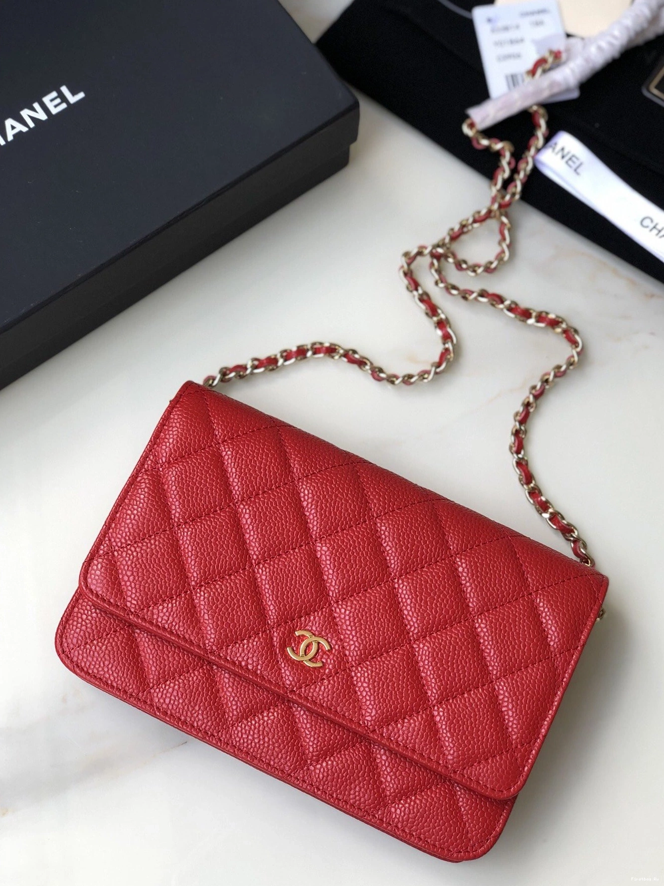 HARDWARE WALLET WITH CHANEL GOLD CAVIAR CHAIN 0730